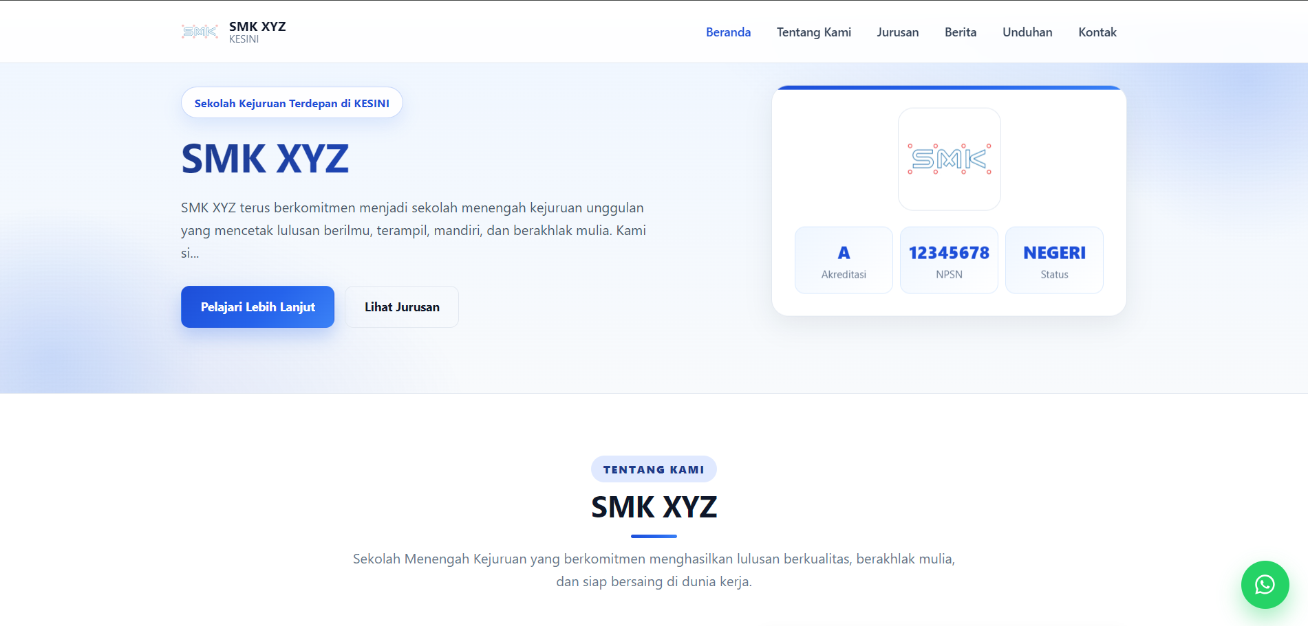 Template Website Sekolah Modern